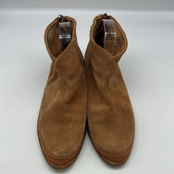 Soludos - Venetian Brown Suede Ankle Zip Heeled Pointed Toe Bootie Size 9.5 - Picture 3 of 16